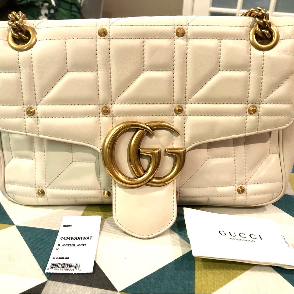 SOLD NOT FOR SALE Gucci Marmont Cream Shoulderbag